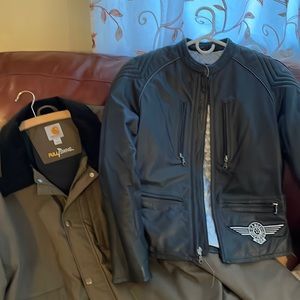Carhartt full swing jacket XL and Harley Davidson leather jacket